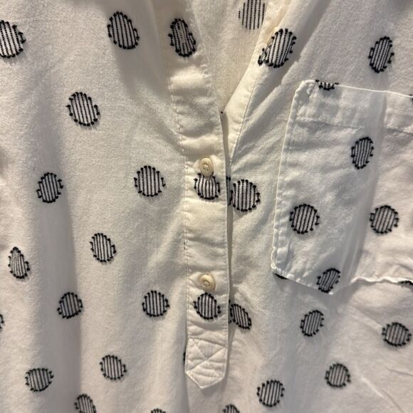 Merona White with black dots Tunic pullover size XS - Picture 4 of 9